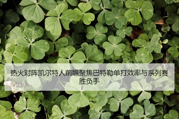 热火对阵凯尔特人前瞻聚焦巴特勒单打效率与系列赛胜负手